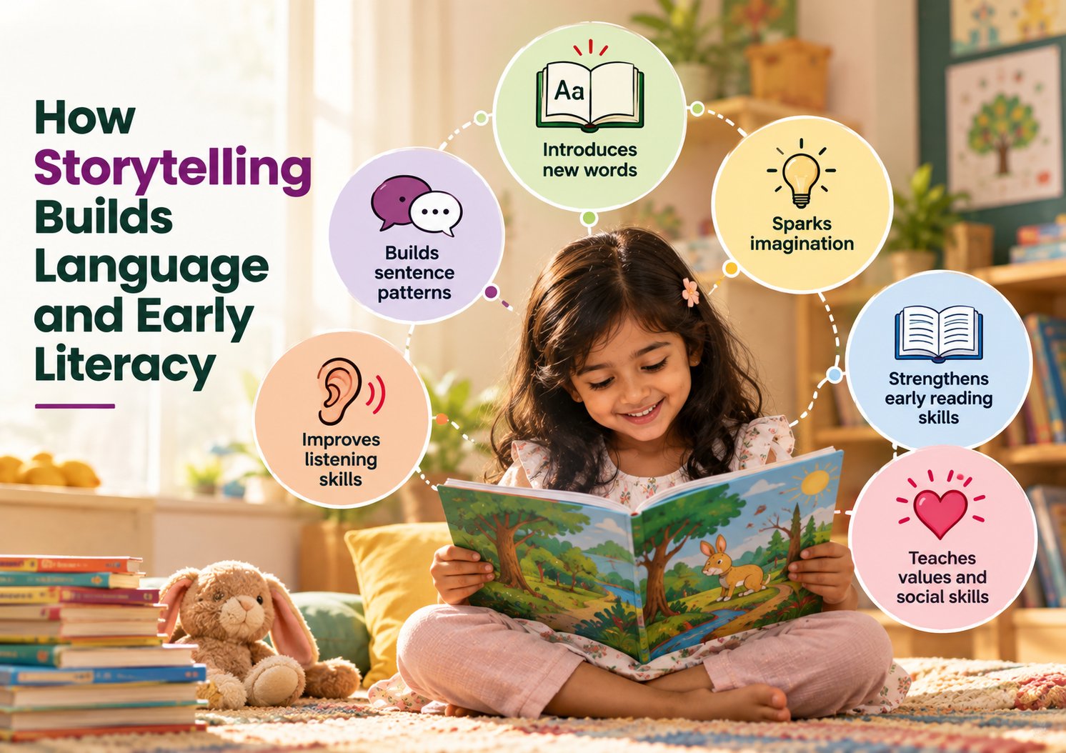How storytelling builds language and early literacy in young children